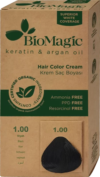 biomagic 1.00 black permanent hair color cream