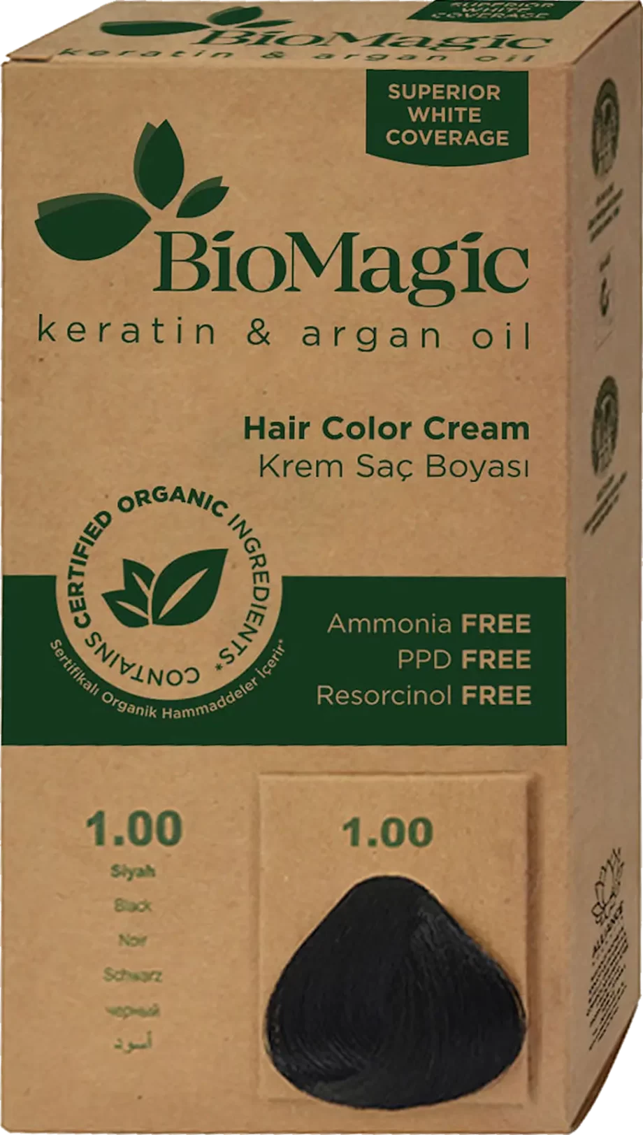 biomagic 1.00 black permanent hair color cream