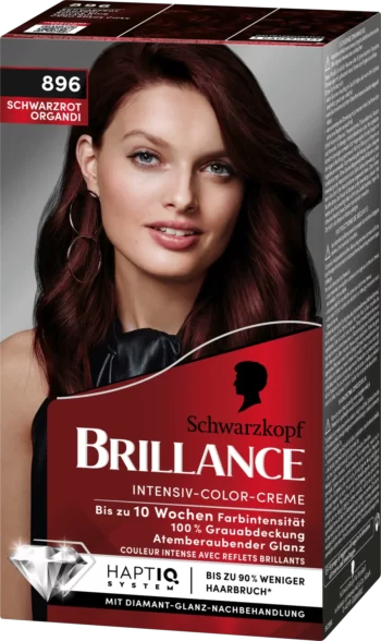 schwarzkopf brillance 896 black red organdy intensive color cream
