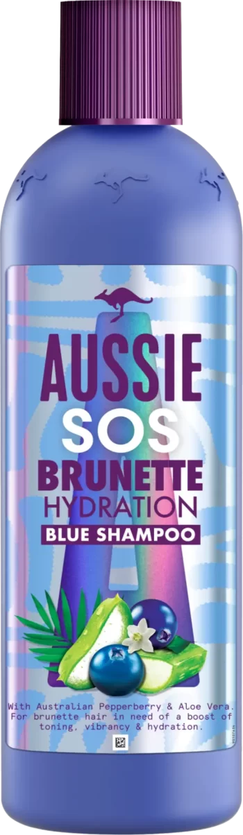 aussie sos brunette hydration blue shampoo 290ml
