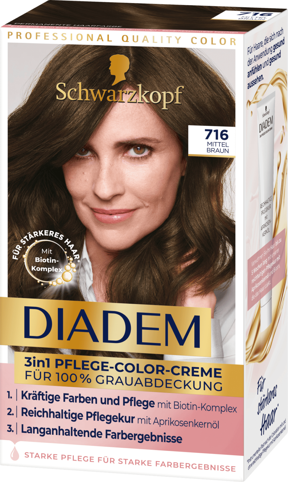 schwarzkopf diadem 716 medium brown 3in1 care color cream