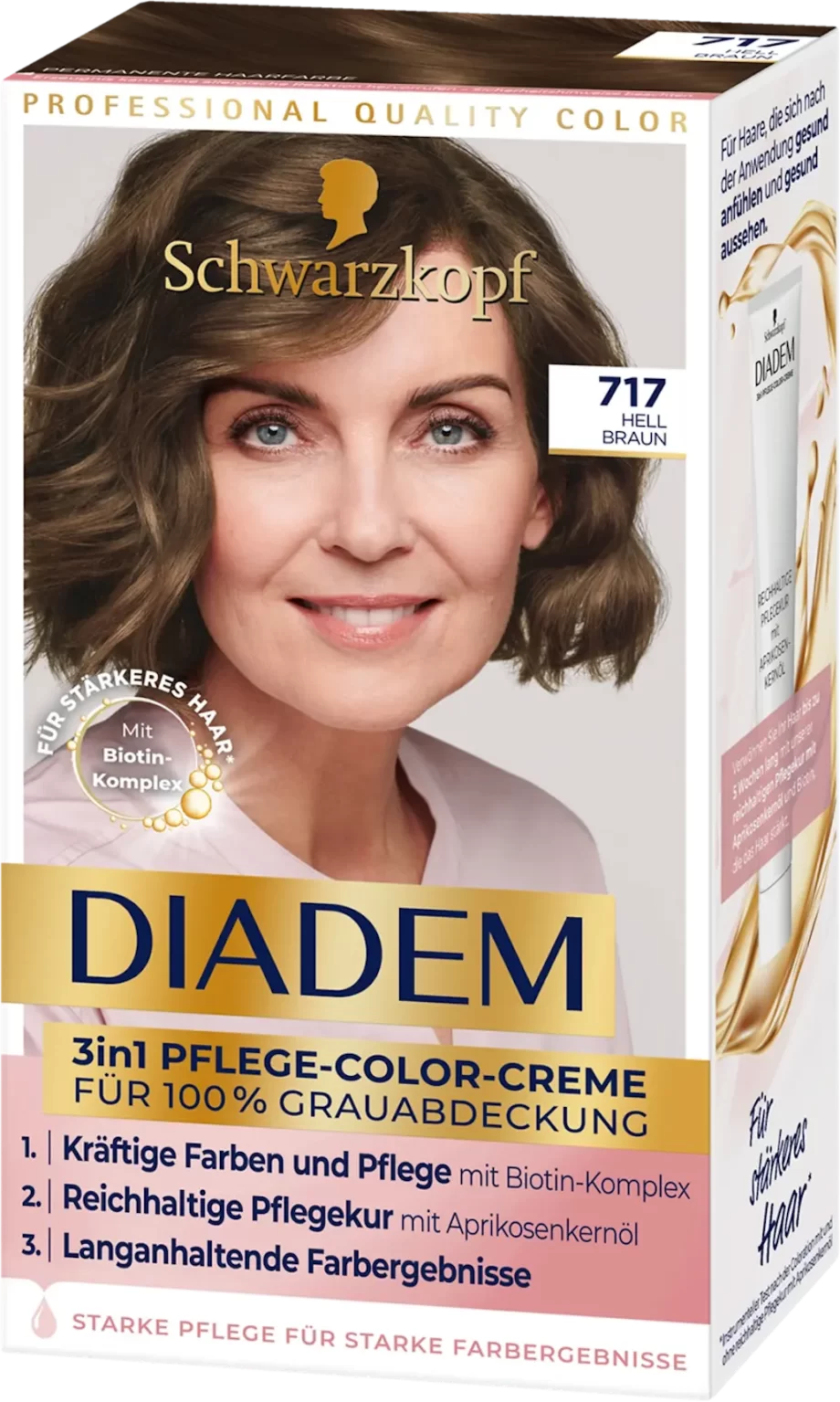 schwarzkopf diadem 717 light brown 3in1 care color cream