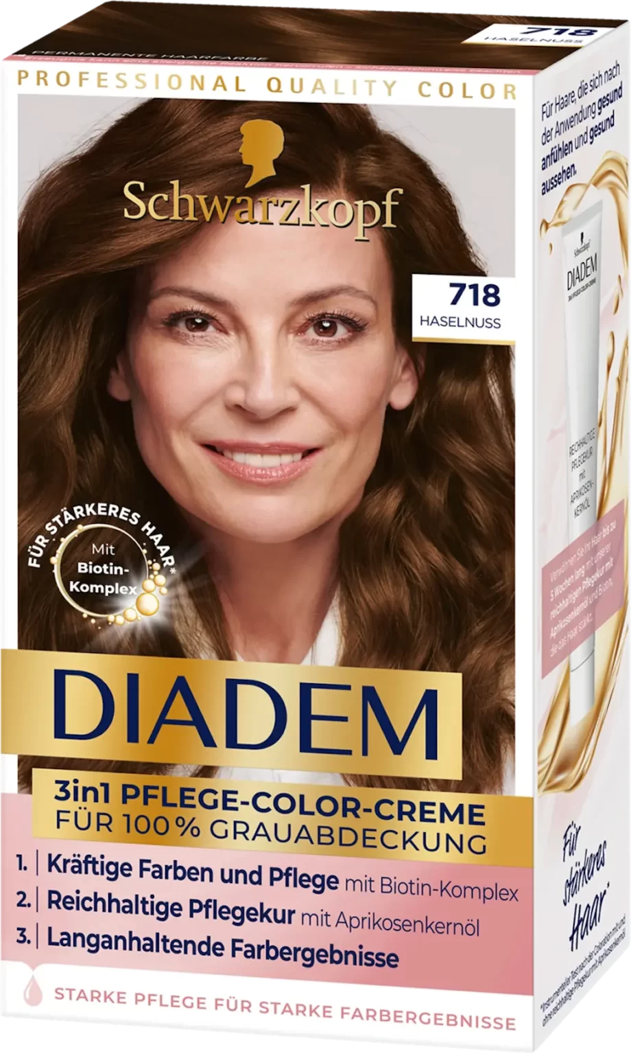 schwarzkopf diadem 718 hazelnut 3in1 care color cream