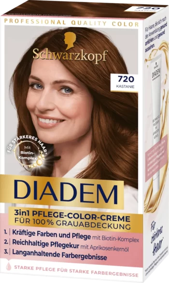 schwarzkopf diadem 720 chestnut 3in1 care color cream