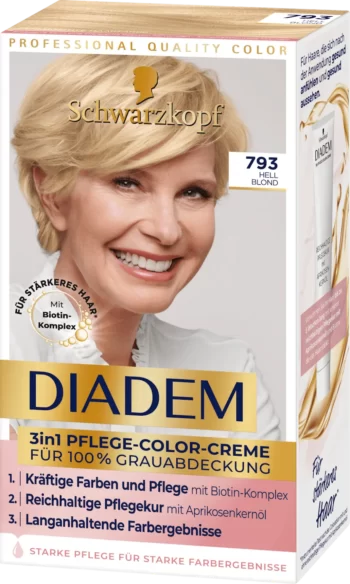 schwarzkopf diadem 793 light blonde 3in1 care color cream