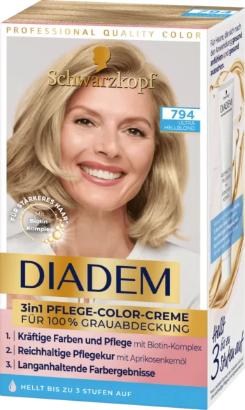 schwarzkopf diadem 794 ultra light blonde 3in1 care color cream