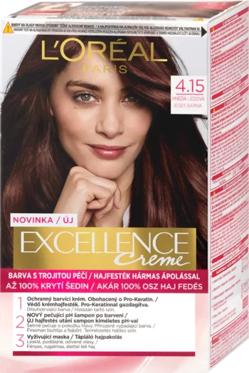 loreal paris excellence 4.15 icy brown permanent hair color