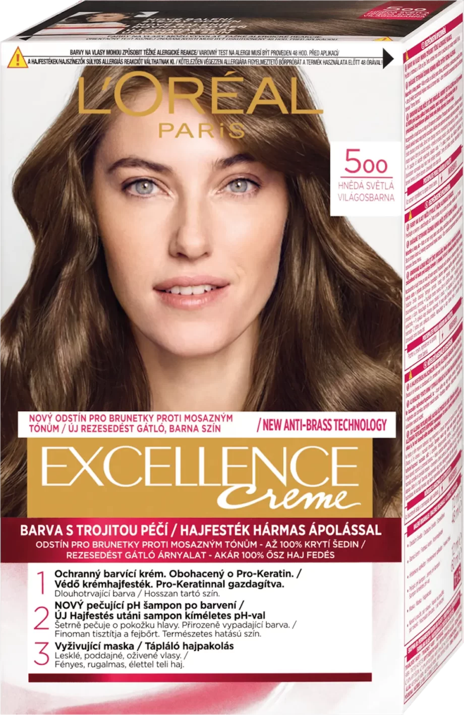 loreal paris excellence 500 light brown permanent hair color