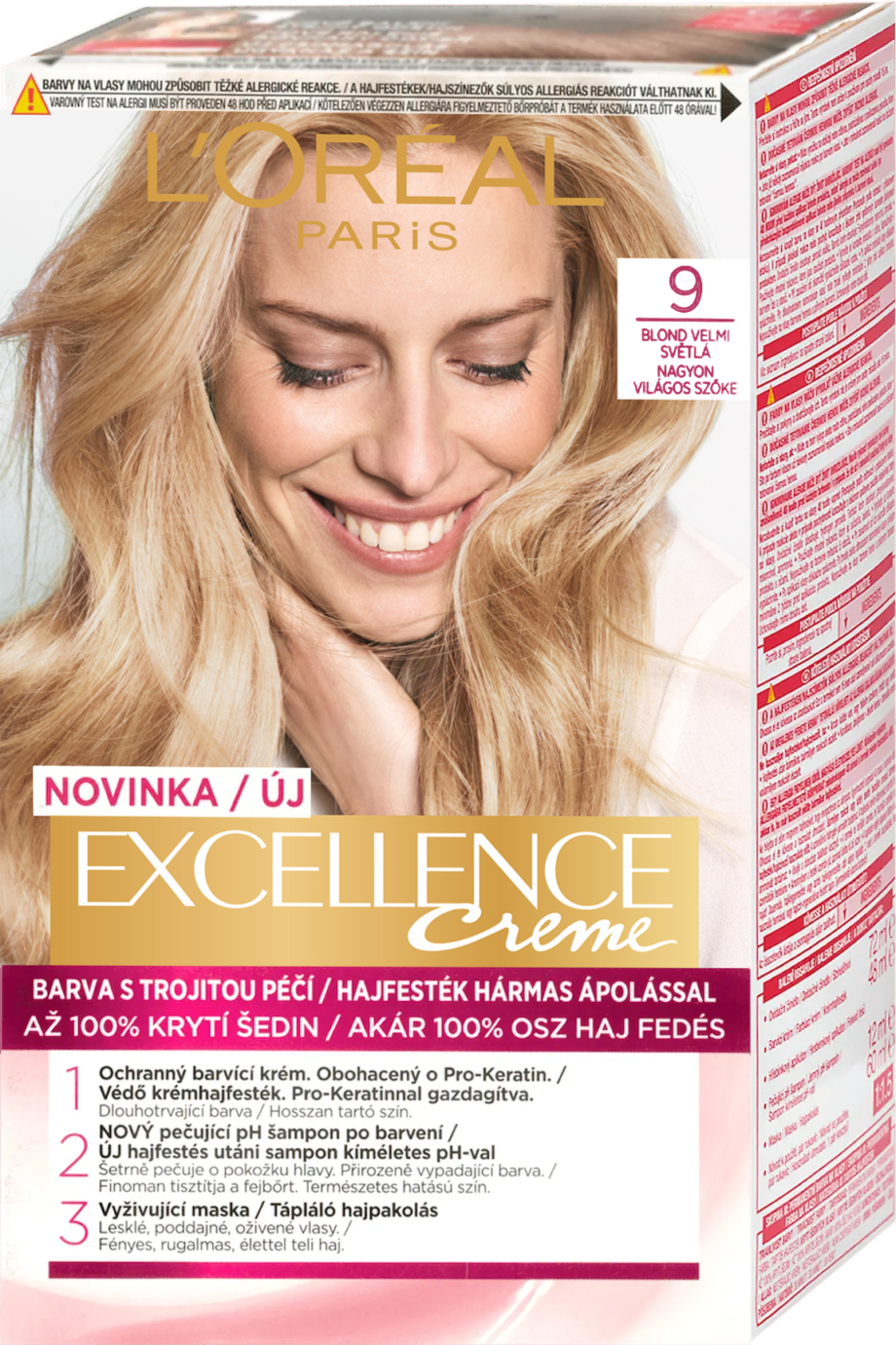 loreal paris excellence 9 very light blonde permanent hair color