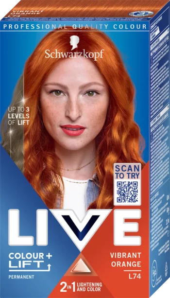schwarzkopf live l74 vibrant orange permanent hair color