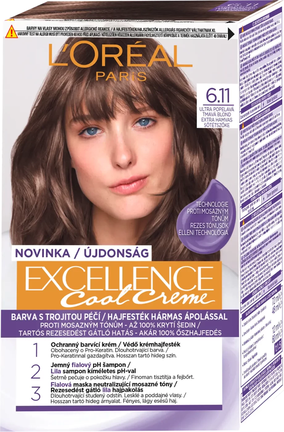 loreal paris excellence cool creme 6.11 very ash dark blonde permanent hair color