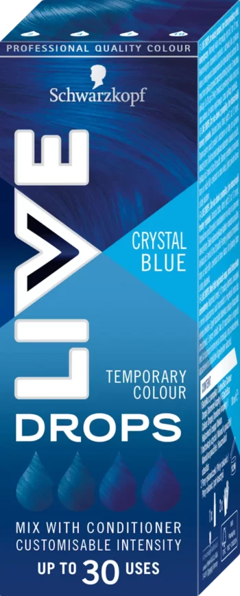 schwarzkopf live drops crystal blue temporary color