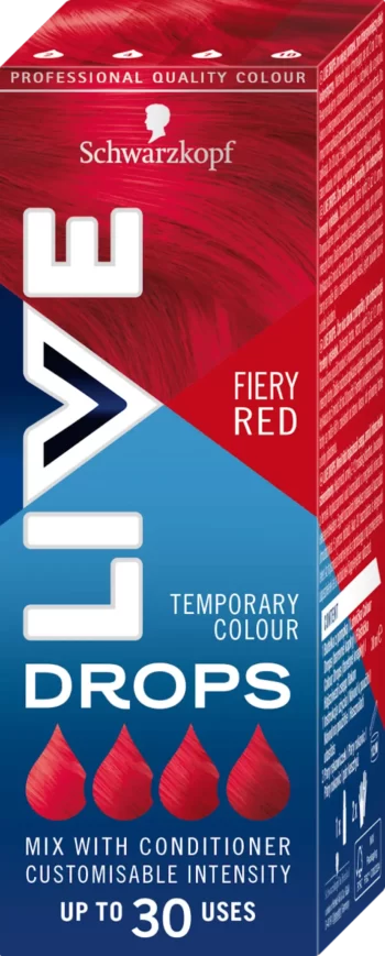 schwarzkopf live drops fiery red temporary color