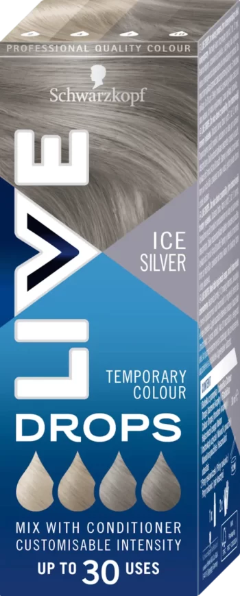 schwarzkopf live drops ice silver temporary color