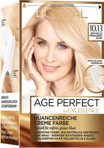 loreal paris excellence age perfect 10.13 very light radiant blonde permanent hair color