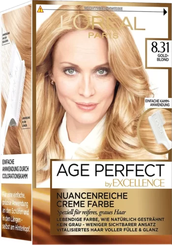 loreal paris excellence age perfect 8.31 golden blonde permanent hair color