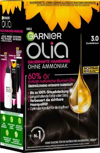 garnier olia 3.0 dark brown permanent hair color