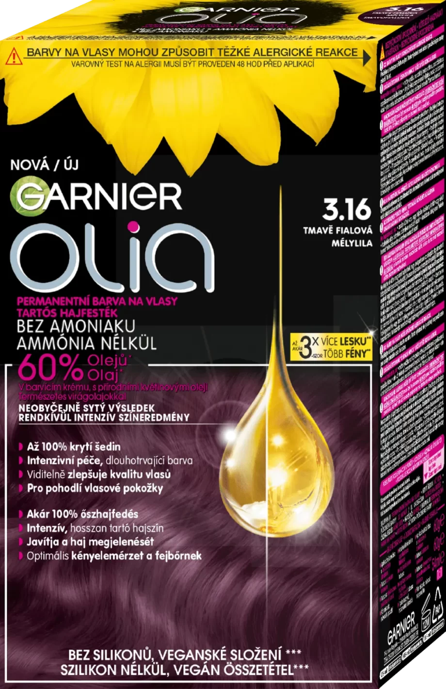 garnier olia 3.16 deep violet permanent hair color