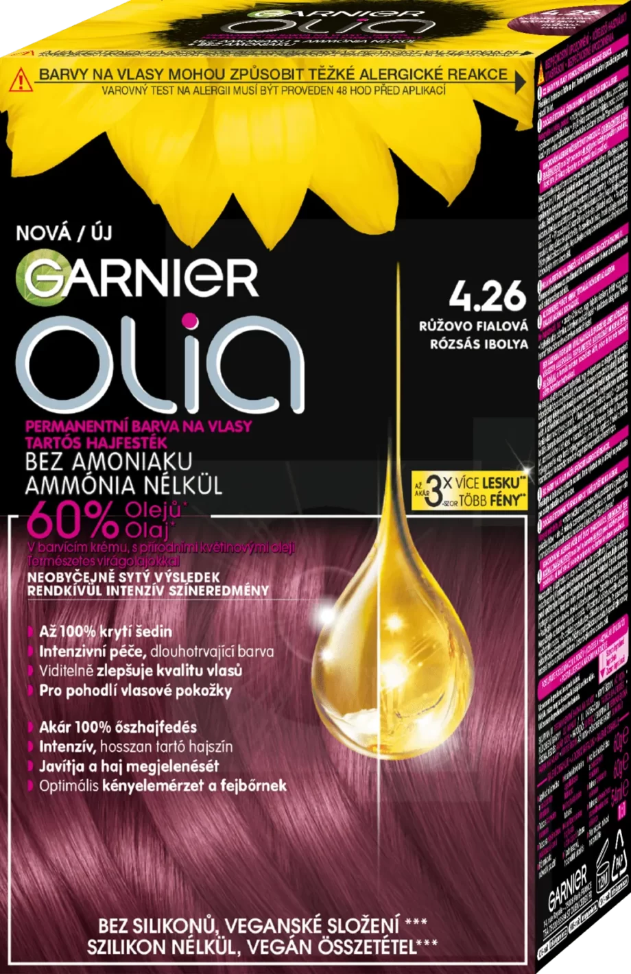 garnier olia 4.26 rosy violet permanent hair color