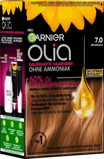 garnier olia 7.0 medium blonde permanent hair color