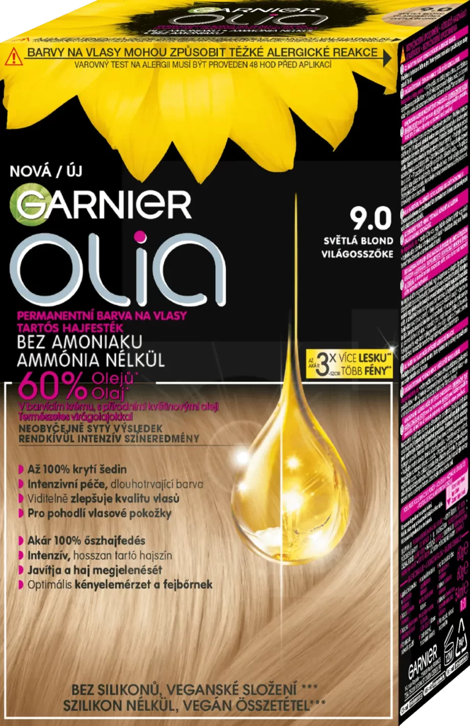 garnier olia 9.0 light blonde permanent hair color