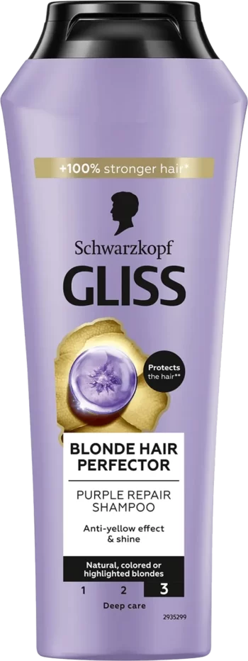 schwarzkopf gliss blonde hair perfector shampoo 250ml