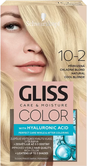 schwarzkopf gliss color 10-2 natural cool blonde permanent lightener
