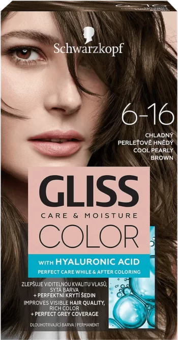 schwarzkopf gliss color 6-16 cool pearly brown permanent hair color
