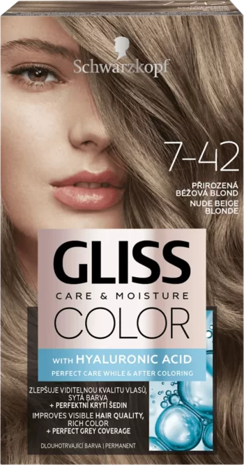 schwarzkopf glis color 7-42 nude beige blonde permanent hair color