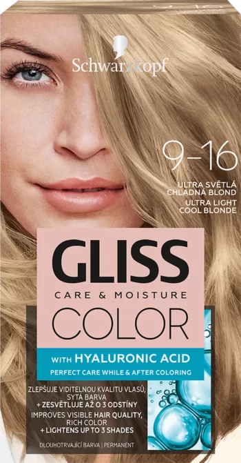 schwarzkopf gliss color 9-16 ultra light cool blonde permanent hair color