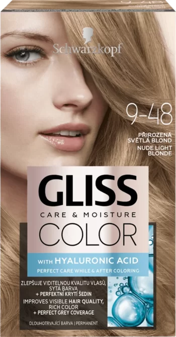schwarzkopf gliss color 9-48 nude light blonde permanent hair color
