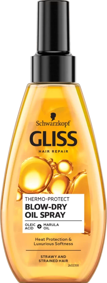 schwarzkopf gliss thermo protect blow dry oil spray 150ml