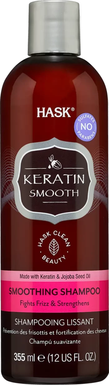 hask keratin smooth smoothing shampoo 355ml