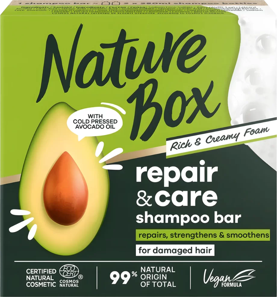 nature box avocado oil solid shampoo bar 85g