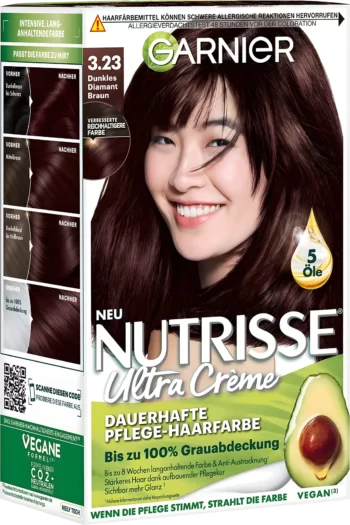 garnier nutrisse 3.23 dark diamond brown permanent hair color