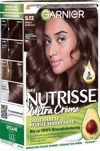 garnier nutrisse 5.12 cool light brown permanent hair color