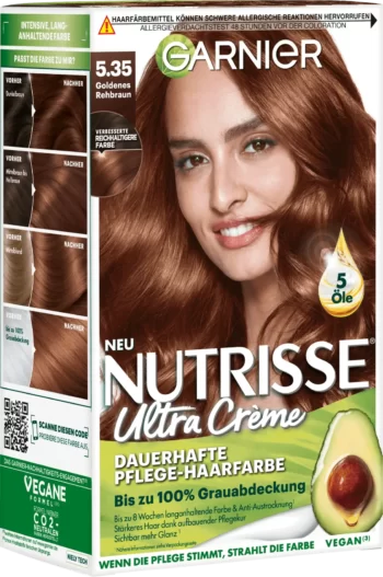 garnier nutrisse 5.35 golden deer brown permanent hair color