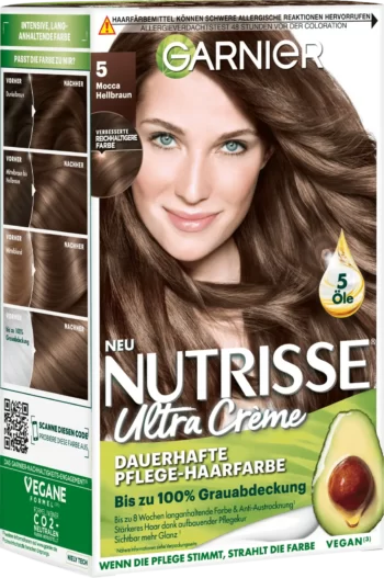 garnier nutrisse 5 mocha light brown permanent hair color