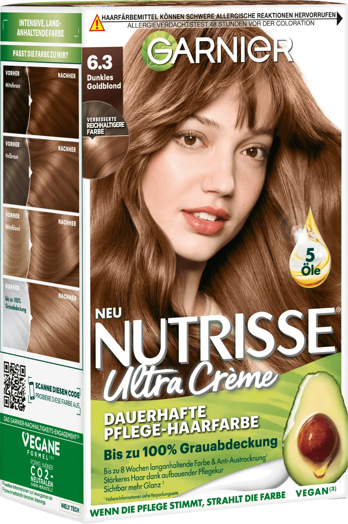 Garnier Nutrisse 6.3 Dark Golden Hair Permanent haarbiologie Blonde - Color