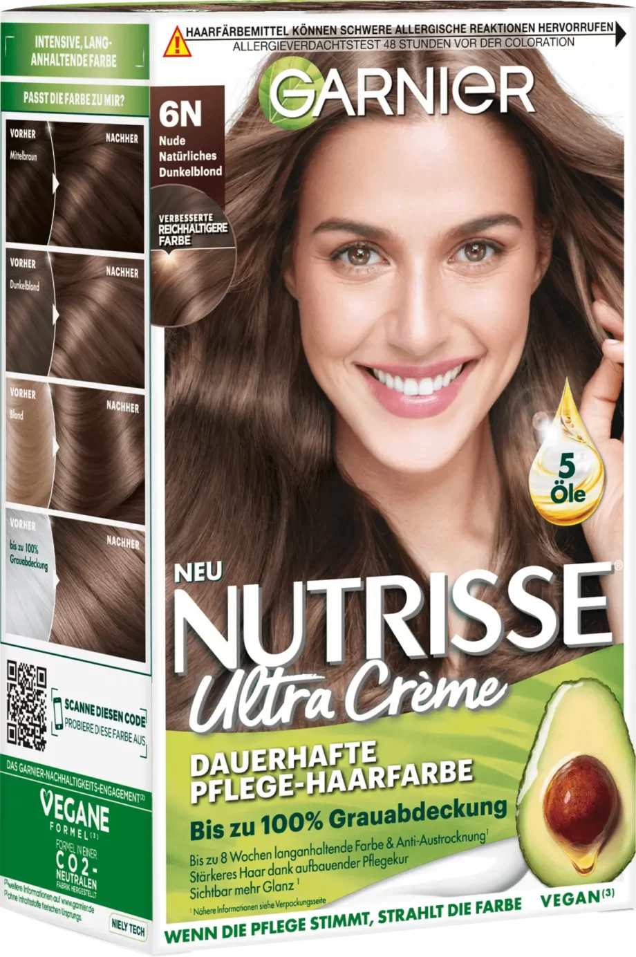 garnier nutrisse 6n nude natural dark blonde permanent hair color