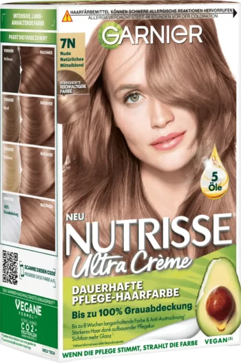 garnier nutrisse 7n nude natural medium blonde permanent hair color