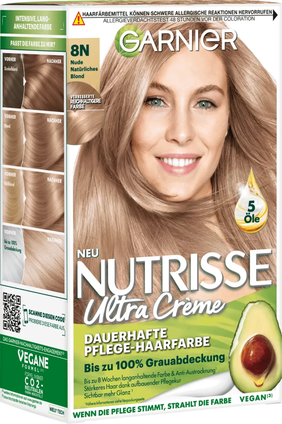 garnier nutrisse 8n nude natural blonde permanent hair color