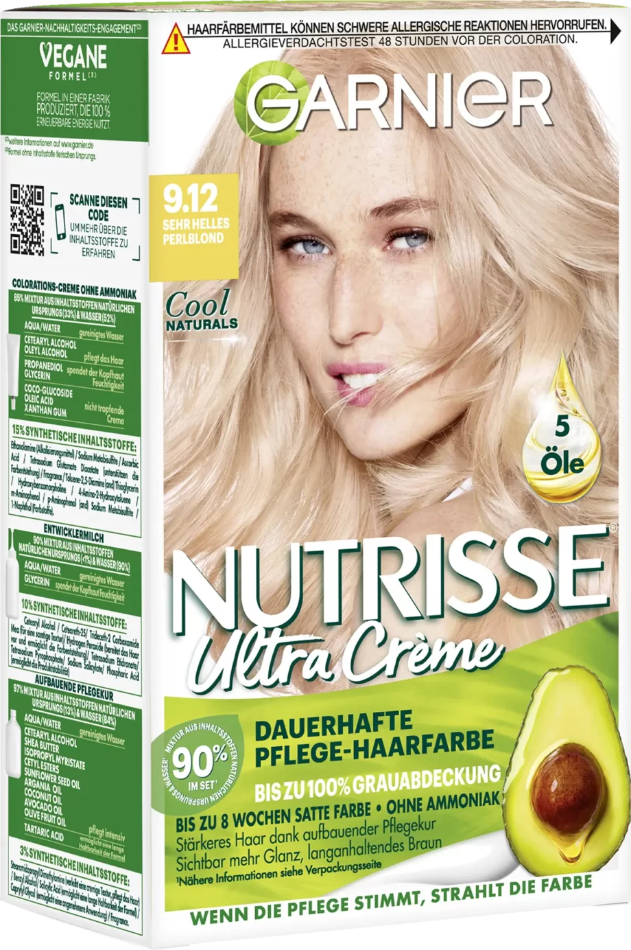 garnier nutrisse 9.12 very light pearl blonde permanent hair color