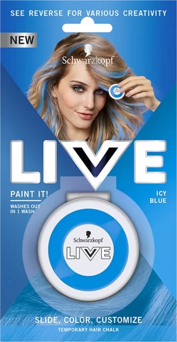 schwarzkopf live paint it icy blue temporary hair chalk