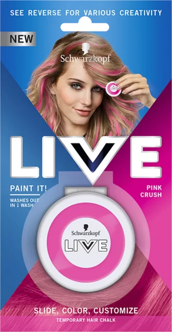 schwarzkopf live paint it pink crush temporary hair chalk