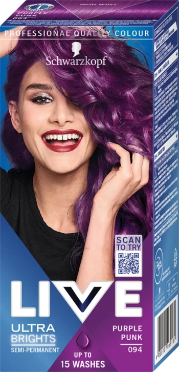 schwarzkopf live 094 purple punk semi permanent hair color