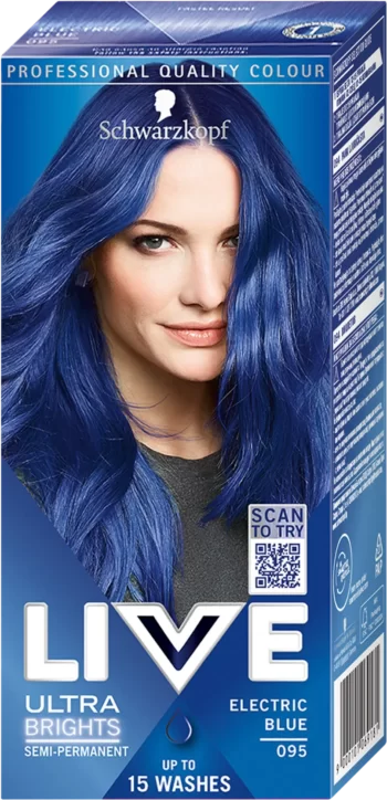schwarzkopf live 095 electric blue semi permanent hair color