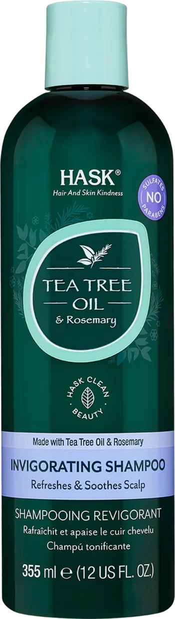 hask tea tree oil and rosemary invigorating shampoo 355ml