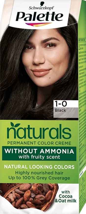 schwarzkopf palette naturals 1-0 black permanent hair color