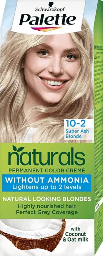 schwarzkopf palette naturals 10-2 super ash blonde permanent hair color